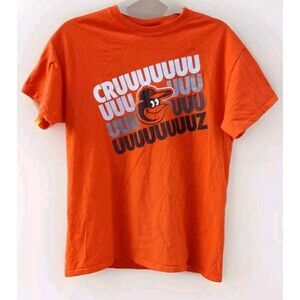 Baltimore Orioles Mascot CRUUUUUUUUUZ (27 Z's) MLB Orange T-shirt Gildan Medium